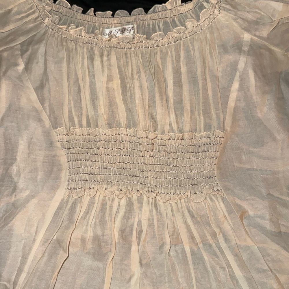 Elegant Sheer Silk Blend Blouse - Picture 4 of 5